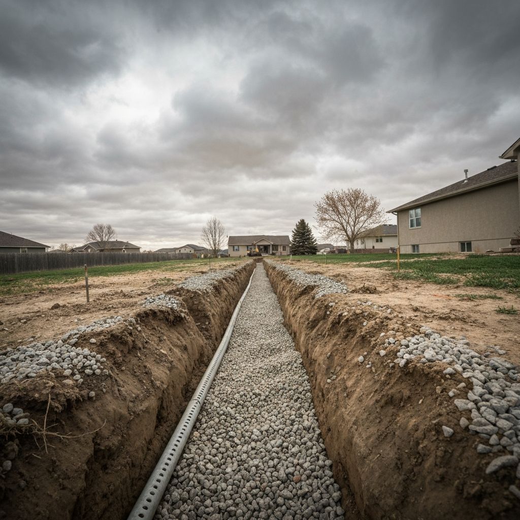 French drain installation in Northern Colorado